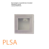 plain square mini wall light g4 bipin traditional 57x57 cutout, 68x68